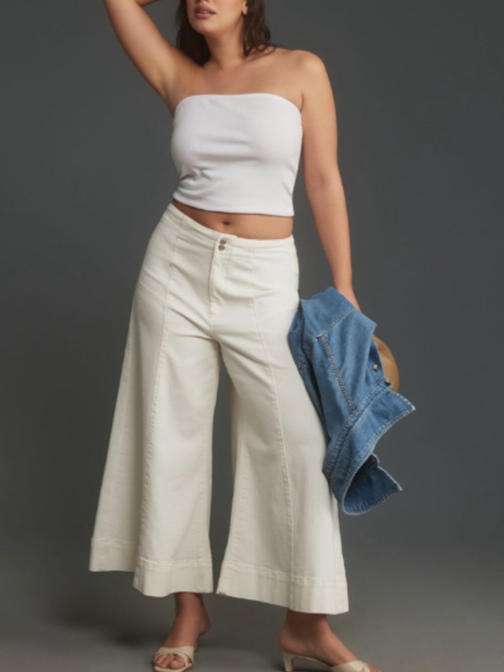 McKinley Regenerative Cotton Corset Wide-Leg Pants by Pilcro - Size 33 - Picture 4 of 11
